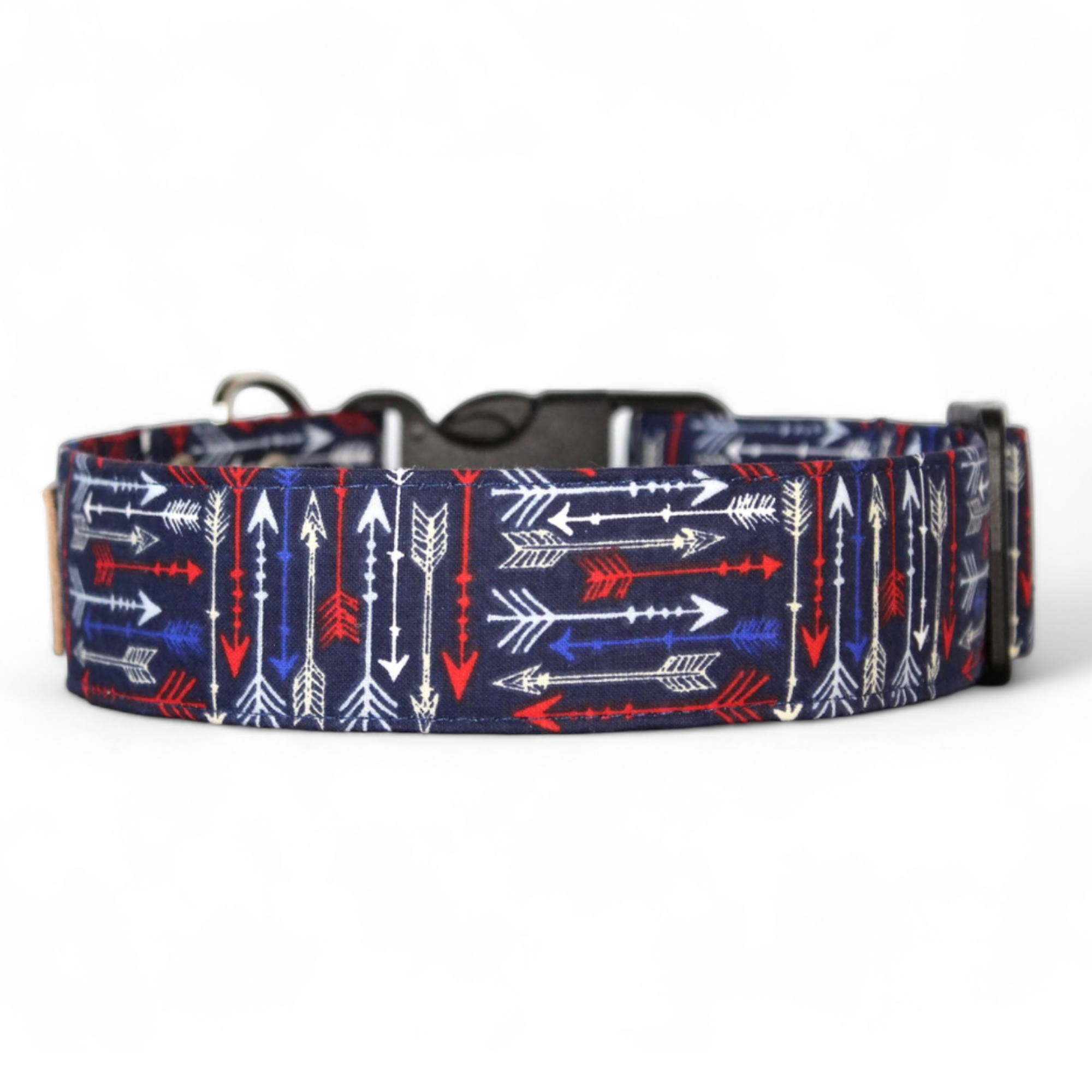 RED WHITE AND BLUE ARROW DOG COLLAR Paper Chasing Collars