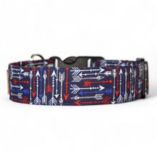 Load image into Gallery viewer, RED WHITE AND BLUE ARROW DOG COLLAR