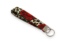 Load image into Gallery viewer, The Betsy - Rockabilly red rose on leopard print dog collar