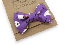 Load image into Gallery viewer, Witchy ghosts purple Halloween dog collar