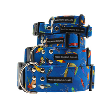 Load image into Gallery viewer, Blue fishing lure dog collar - Bundle Builder