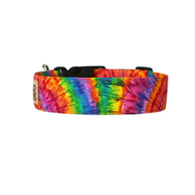 Load image into Gallery viewer, Bright tie dye hippie dog collar