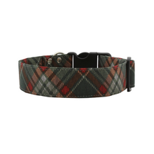 Load image into Gallery viewer, Red and Green Vintage Style Corduroy Plaid Christmas Dog Collar