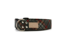 Load image into Gallery viewer, Red and Green Vintage Style Corduroy Plaid Christmas Dog Collar