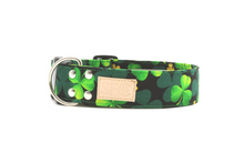 Load image into Gallery viewer, Deep Green Shamrock Dog Collar with Gold Glitter Accents - The Charlie