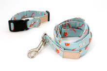 Load image into Gallery viewer, Cute bacon and meat dog collar - The Blake in light blue