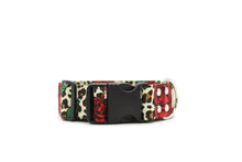 Load image into Gallery viewer, The Betsy - Rockabilly red rose on leopard print dog collar