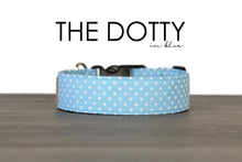 Load image into Gallery viewer, The Dotty in Blue - Light blue and white polka dot dog collar - So Fetch & Company