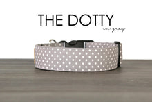 Load image into Gallery viewer, The Dotty in Gray - Gray and white polka dot dog collar - So Fetch & Company