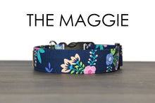 Load image into Gallery viewer, The Maggie - Navy blue retro flower dog collar - So Fetch & Company