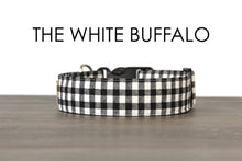 Load image into Gallery viewer, The White Buffalo - White and black buffalo check dog collar - So Fetch & Company