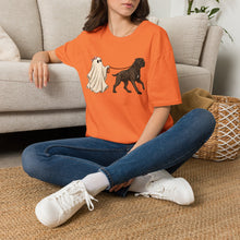 Load image into Gallery viewer, Halloween Cane Corso Ghost T‑Shirt — Cute Ghost Walking Brindle Dog Tee
