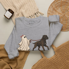 Load image into Gallery viewer, Cane Corso Ghost Dog Walker Sweatshirt — Cute Halloween Crewneck for Dog Lovers
