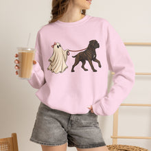 Load image into Gallery viewer, Cane Corso Ghost Dog Walker Sweatshirt — Cute Halloween Crewneck for Dog Lovers
