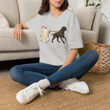 Load image into Gallery viewer, Halloween Cane Corso Ghost T‑Shirt — Cute Ghost Walking Brindle Dog Tee
