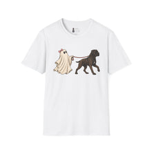 Load image into Gallery viewer, Halloween Cane Corso Ghost T‑Shirt — Cute Ghost Walking Brindle Dog Tee
