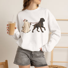 Load image into Gallery viewer, Cane Corso Ghost Dog Walker Sweatshirt — Cute Halloween Crewneck for Dog Lovers
