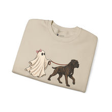 Load image into Gallery viewer, Cane Corso Ghost Dog Walker Sweatshirt — Cute Halloween Crewneck for Dog Lovers
