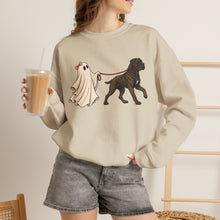 Load image into Gallery viewer, Cane Corso Ghost Dog Walker Sweatshirt — Cute Halloween Crewneck for Dog Lovers

