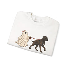 Load image into Gallery viewer, Cane Corso Ghost Dog Walker Sweatshirt — Cute Halloween Crewneck for Dog Lovers
