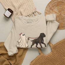 Load image into Gallery viewer, Cane Corso Ghost Dog Walker Sweatshirt — Cute Halloween Crewneck for Dog Lovers
