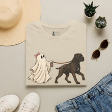 Load image into Gallery viewer, Halloween Cane Corso Ghost T‑Shirt — Cute Ghost Walking Brindle Dog Tee
