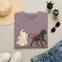 Load image into Gallery viewer, Halloween Cane Corso Ghost T‑Shirt — Cute Ghost Walking Brindle Dog Tee
