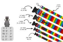 Load image into Gallery viewer, Rainbow stripes pride flag dog collar - Bundle builder
