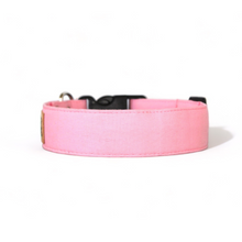 Load image into Gallery viewer, Solid pink dog collar handmade in the USA by Paper Chasing Collars
