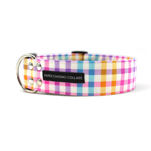 Spring plaid dog collar