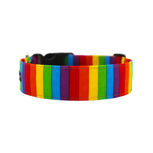Load image into Gallery viewer, Rainbow stripes pride flag dog collar - Bundle builder
