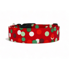 Load image into Gallery viewer, Red and Green polka dot Christmas Dog Collar - Bundle Builder
