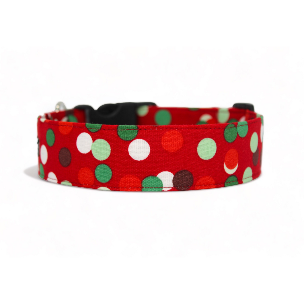 Red and Green polka dot Christmas Dog Collar - Bundle Builder