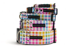 Spring plaid dog collar