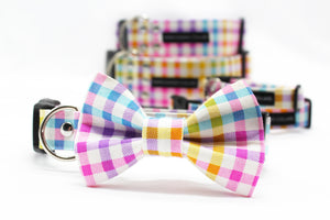 Spring plaid dog collar