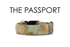 The Passport - Vintage world map dog collar
