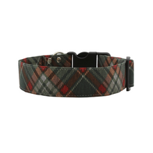 Load image into Gallery viewer, Red and Green Vintage Style Corduroy Plaid Christmas Dog Collar
