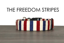 Load image into Gallery viewer, The Freedom Stripes - Patriotic red and blue dog collar - So Fetch &amp; Company
