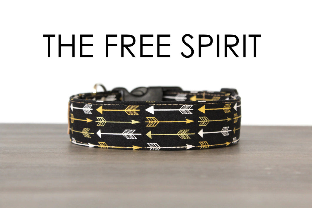 The Free Spirit - Silver and gold arrow dog collar