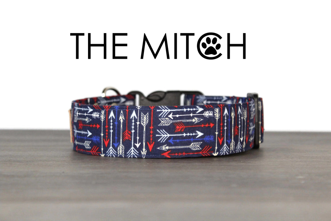 The Mitch - Red white and blue arrow dog collar - So Fetch & Company