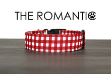 Load image into Gallery viewer, The Romantic - Red and white gingham dog collar - So Fetch &amp; Company
