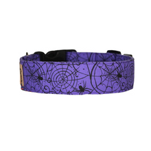 Load image into Gallery viewer, Purple spider web Halloween dog collar - The Amethyst Widow
