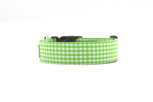 Green Gingham St Patricks Dog Collar - The Rian