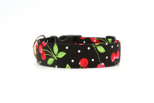 Load image into Gallery viewer, Retro cherry polkadot dog collar - The Cherry Bomb
