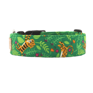Bright green jungle dog collar - The Tarzan