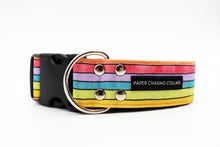 Load image into Gallery viewer, Watercolor rainbow stripe Easter dog collar
