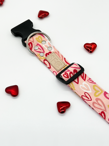 Graffiti heart Valentine dog collar - The February