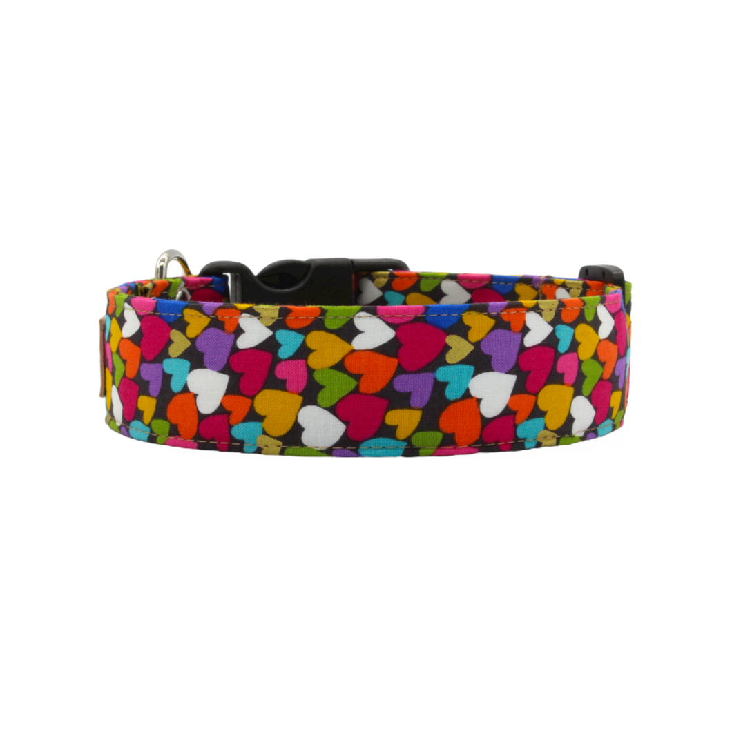 Rainbow heart dog collar - The Haylee