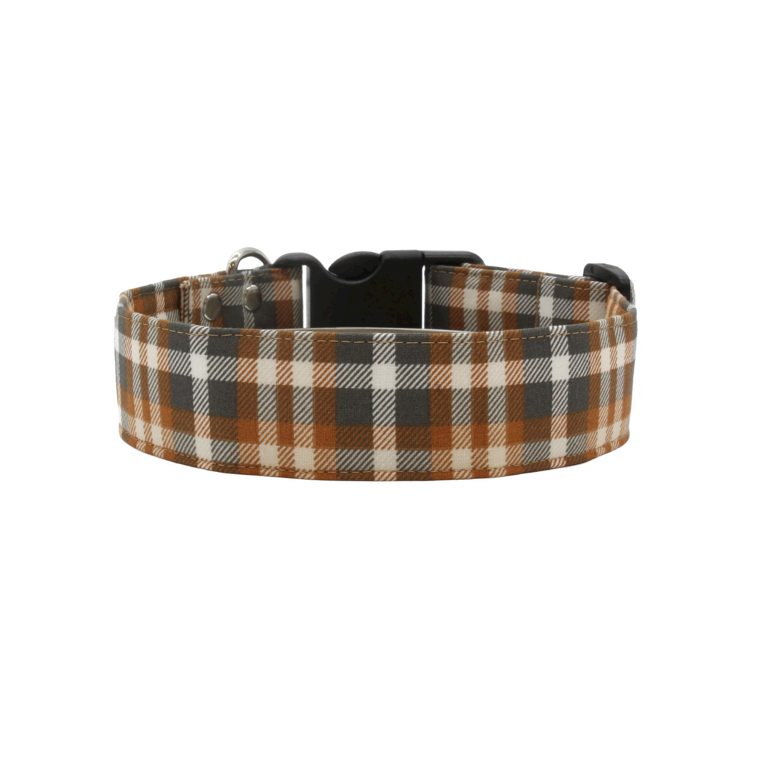 The September - Fall plaid dog collar