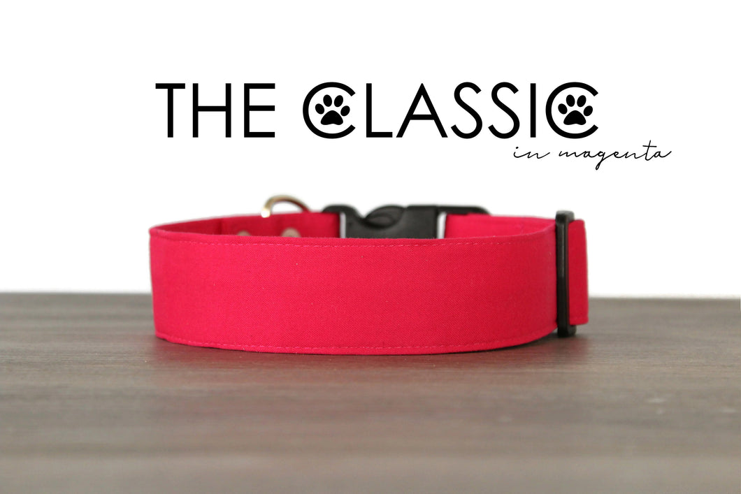 The Classic Magenta - Solid magenta dog collar - So Fetch & Company